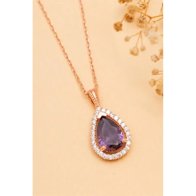 Damla Model Mistik Topaz Taşlı Kadın Gümüş Kolye GKLMSTKTPZ1-ROS Damla Model Mistik Topaz Taşlı Kadın Gümüş Kolye GKLMSTKTPZ1-ROS