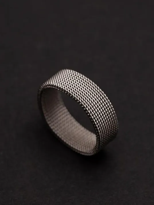 Paslanmaz Çelik Hasır Örme  Erkek Yüzüğü
