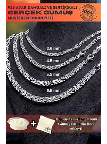 Erkek Gümüş Kolye - Dikdörtgen Kesim Yassı Kral Gümüş Kolye