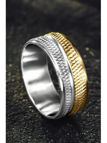 Kadın Gümüş Alyans - Çift Renk Geçişli 925 Ayar Kadın Yüzük