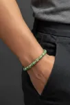 Erkek Çelik Bileklik - Su Yeşili Boncuk Çelik Bileklik