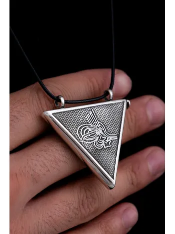 Tuğralı Erkek Gümüş Cevşen Muska Haznesi Büyük Boy