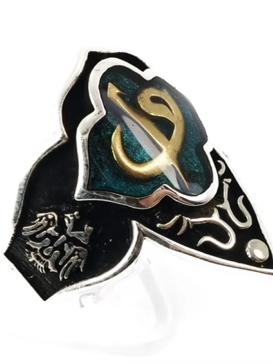 Vav Elif Gümüş Erkek Zihgir Başparmak Yüzük