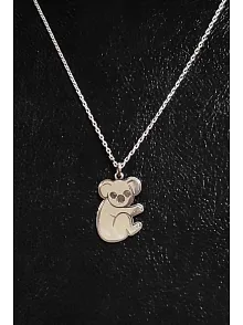 Koala Modelli Bayan Gümüş Kolye Zincir GKLKOALA001-GMS