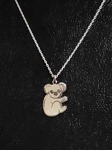 Koala Modelli Bayan Gümüş Kolye Zincir GKLKOALA001-GMS