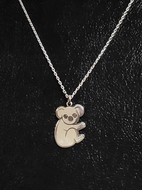 Koala Modelli Bayan Gümüş Kolye Zincir GKLKOALA001-GMS