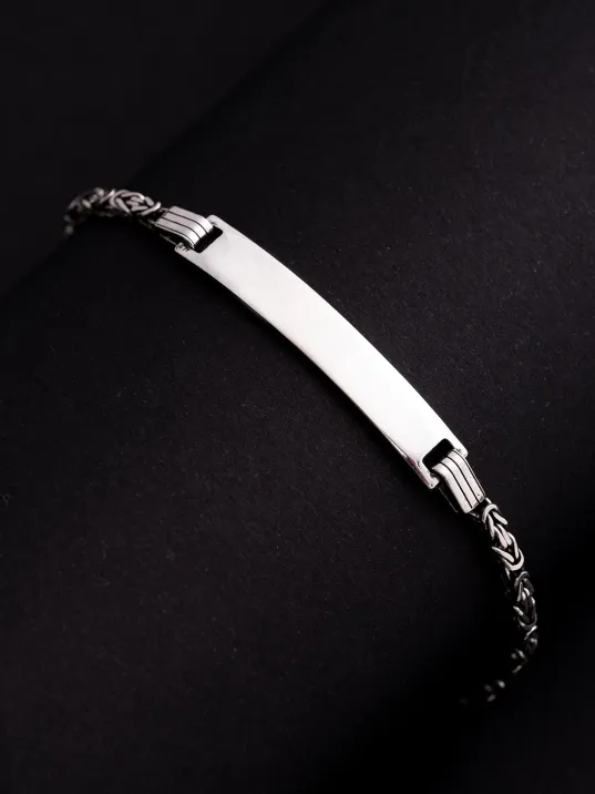 Erkek Gümüş Bileklik - 2.8 mm İsim Yazılabilir Kral Zincir Gümüş Bileklik Erkek Gümüş Bileklik - 2.8 mm İsim Yazılabilir Kral Zincir Gümüş Bileklik