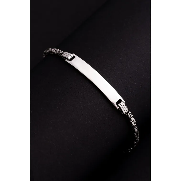 Erkek Gümüş Bileklik - 2.8 mm İsim Yazılabilir Kral Zincir Gümüş Bileklik Erkek Gümüş Bileklik - 2.8 mm İsim Yazılabilir Kral Zincir Gümüş Bileklik