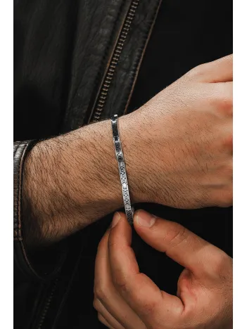 Erkek Gümüş Bileklik - Roleks Tasarım Parlak Gurmet Model 925 Ayar Erkek Bileklik