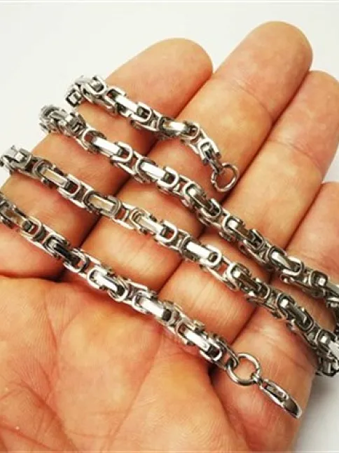 Erkek Çelik Kolye Zincir 4,5mm İnce Model