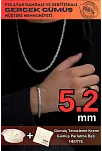 Erkek Gümüş Kolye Bileklik Set - Yassı Ezme Kral Gümüş Bileklik Set