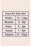 Arya Bayan Yakut Taşlı Gümüş Su Yolu Set - Kolye, Bileklik, Küpe, Yüzük