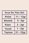Arya Bayan Yakut Taşlı Gümüş Su Yolu Set - Kolye, Bileklik, Küpe, Yüzük