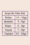 Arya Bayan Yakut Taşlı Gümüş Su Yolu Set - Kolye, Bileklik, Küpe, Yüzük
