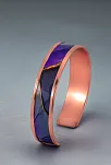 Kadın Bakır Bileklik - Laura Model Özel Baskı Metal Kutu Ve Kuvars Taşı