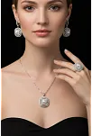 Kadın Gümüş Kolye Yüzük Küpe Set - Kare Model İnci Detaylı Kadın Gümüş Set Kadın Gümüş Kolye Yüzük Küpe Set - Kare Model İnci Detaylı Kadın Gümüş Set