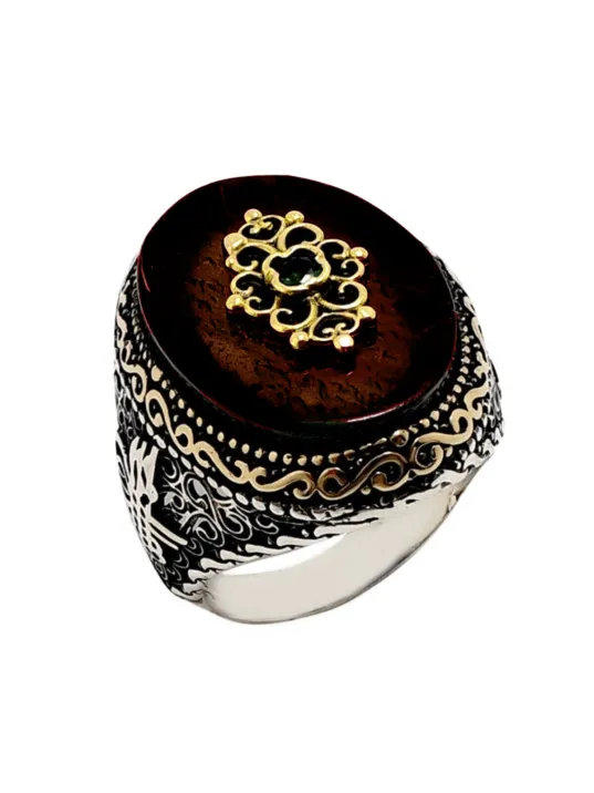 Tuğralı Otantik Tasarım  Erkek Gümüş Yüzük