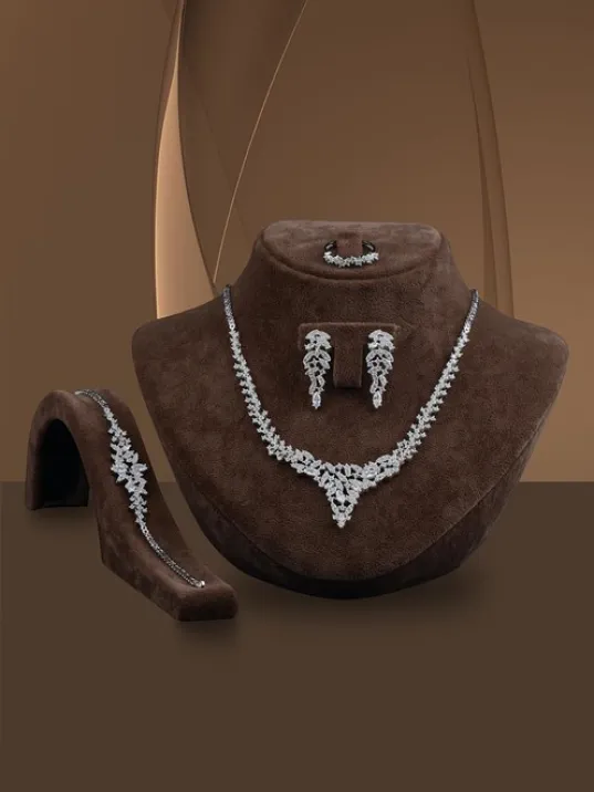 Balın Bayan Zirkon Taşlı Gümüş Su Yolu Set - Kolye, Bileklik, Küpe, Yüzük Balın Bayan Zirkon Taşlı Gümüş Su Yolu Set - Kolye, Bileklik, Küpe, Yüzük