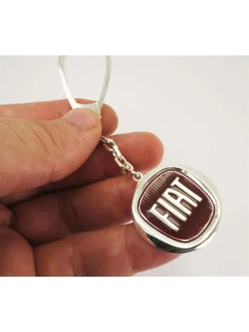 Gümüş Fiat Anahtarlık Bordo Mineli