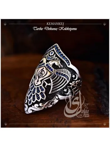 İslam Usta Tasarımı Kemankeş Gümüş Erkek Yüzük