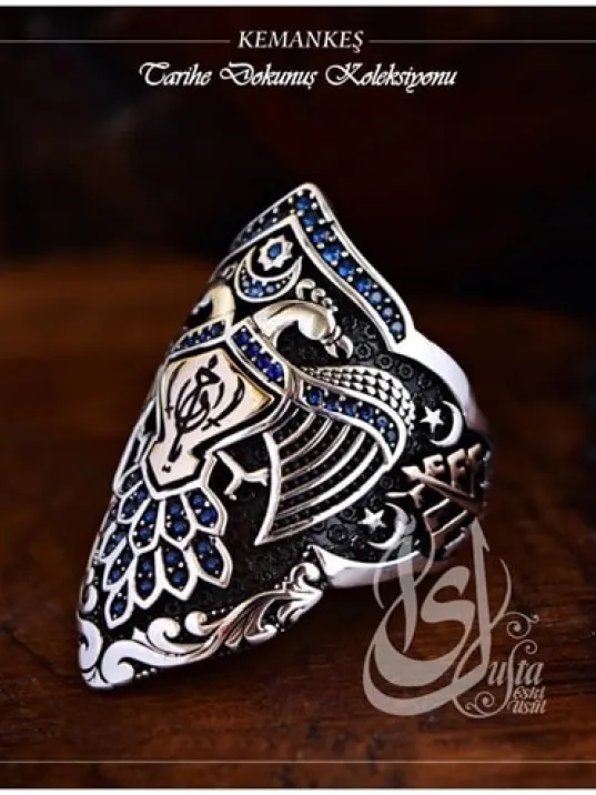 İslam Usta Tasarımı Kemankeş Gümüş Erkek Yüzük