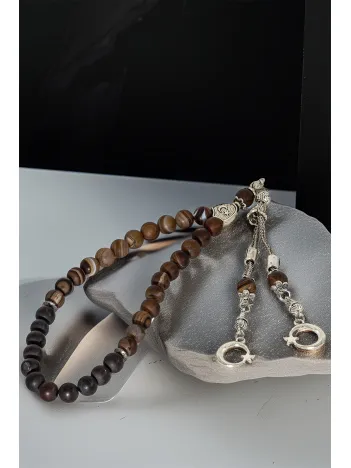 Erkek Doğal Taş Tespih - Doğal Kahverengi Akik Taşlı Ortaboy Tesbih Erkek Doğal Taş Tespih - Doğal Kahverengi Akik Taşlı Ortaboy Tesbih