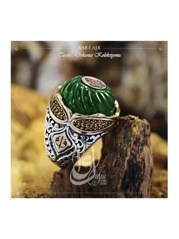 İslam Usta Tasarımı Nar-ı Aşk Gümüş Erkek Yüzük