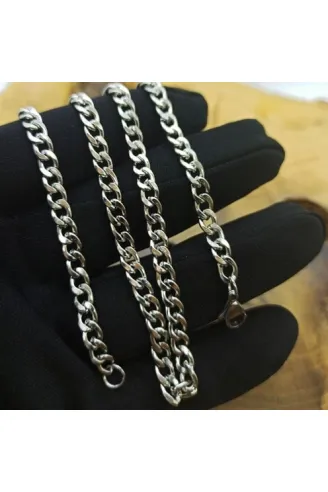 5.5 mm Gurmet Erkek Çelik Kolye Zincir İnce Model