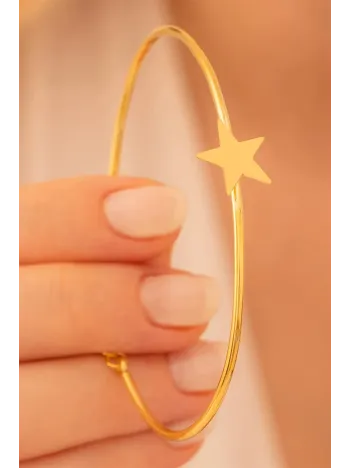 Kadın Gümüş Bileklik - El Yapımı Gümüş Yıldız Motifli Kadın Bileklik