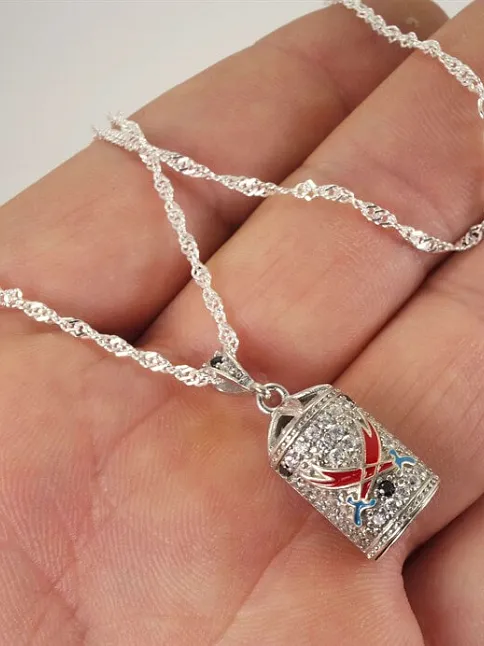 Zülfikar lı Bayan Gümüş Muska Cevşen Kolye