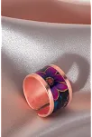Kadın Bakır Bileklik Yüzük Set - Bianca Model Özel Baskı Metal Kutu Ve Doğal Taşlar