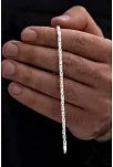 Parlak Kare Kral 3.5 mm Erkek Gümüş Bileklik