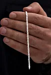 Parlak Kare Kral 3.5 mm Erkek Gümüş Bileklik