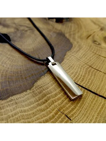 Ottoman Çelik Çubuk Deri Kolye Erkek DKLGMSDBLOK