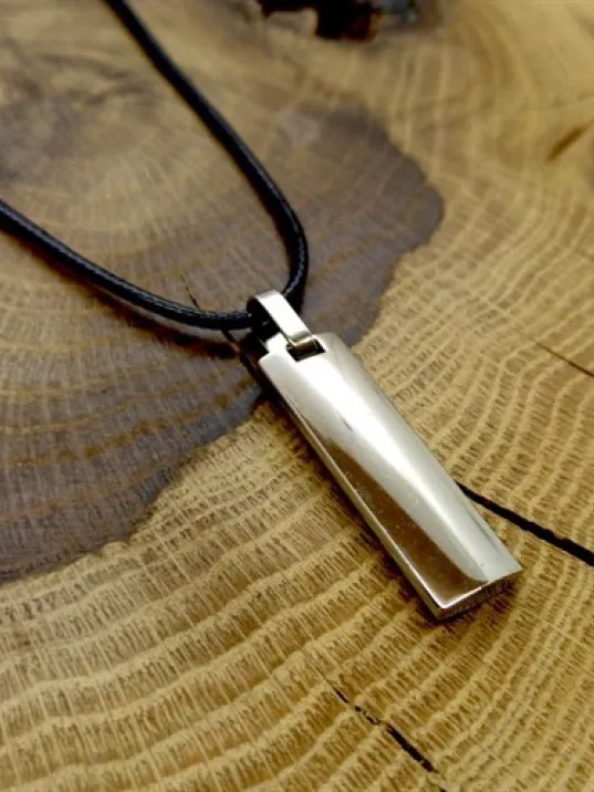 Ottoman Çelik Çubuk Deri Kolye Erkek DKLGMSDBLOK