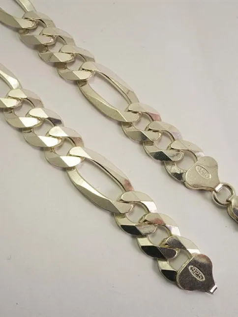 Erkek Figaro Kolye Zincir Devasa Kalın 11mm İtalyan Malı Mükemmel Kalite