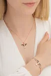 Kadın Gümüş Set - Rose Zümrüdü Anka Kuşu Kolye Bileklik Gümüş Set