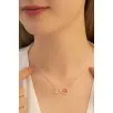 Kadın Gümüş Kolye - Kadın Atatürk Imzalı Sonsuzluk Kolyesi Rose Renk