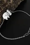 Koala Modelli Bayan Gümüş Bileklik GBLPANDABLK-BYZ