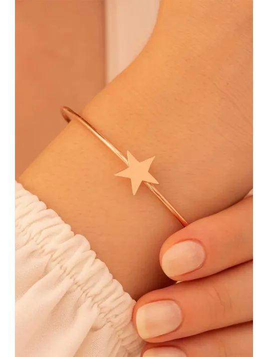 Kadın Gümüş Bileklik - El Yapımı Gümüş Yıldız Motifli Kadın Bileklik Kadın Gümüş Bileklik - El Yapımı Gümüş Yıldız Motifli Kadın Bileklik