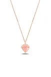 Kafes Model Yuvarlak Pembe Taşlı Kadın Gümüş Kolye GKLKFSMODL1-ROS