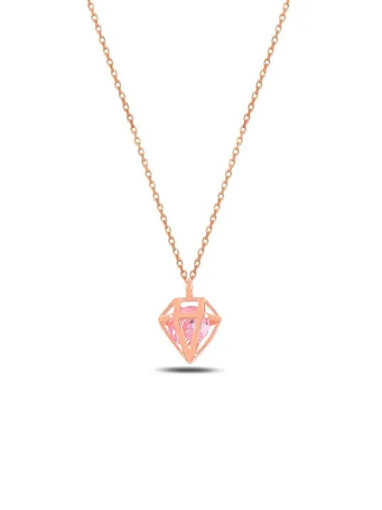 Kafes Model Yuvarlak Pembe Taşlı Kadın Gümüş Kolye GKLKFSMODL1-ROS Kafes Model Yuvarlak Pembe Taşlı Kadın Gümüş Kolye GKLKFSMODL1-ROS