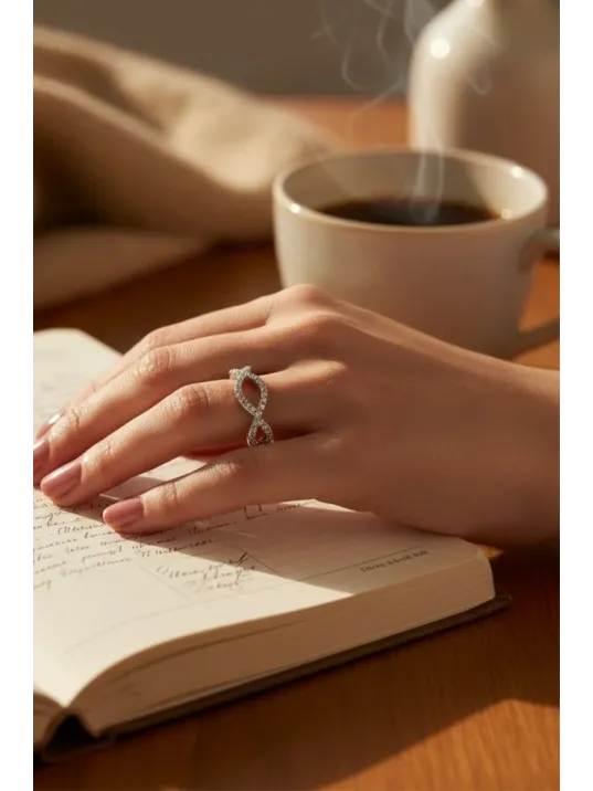 Mekik Su Yolu Gümüş Yüzük Mekik Su Yolu Gümüş Yüzük