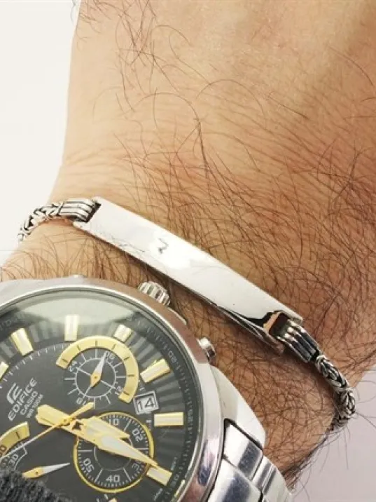 İsimli Erkek Gümüş Bileklik Künye İnce Model İsimli Erkek Gümüş Bileklik Künye İnce Model