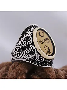 Atatürk İmzalı Yanı İşlemeli Mineli Özel Seri Erkek Gümüş Yüzük