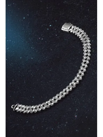 925 Ayar Gümüş Kılıç İşlemeli Erkek Bileklik Özel Geçirmeli Klips Tasarım Şerit Model 925 Ayar Gümüş Kılıç İşlemeli Erkek Bileklik Özel Geçirmeli Klips Tasarım Şerit Model