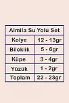 Almila Bayan Zümrüt Taşlı Gümüş Su Yolu Set - Kolye, Bileklik, Küpe, Yüzük