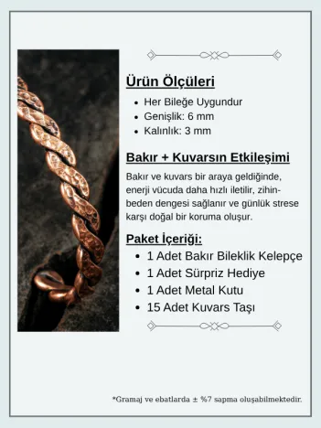 Saf Bakır Bileklik Otantik Model Örgü Metal Kutu Doğal Taşlar Kadın Erkek Kelepçe