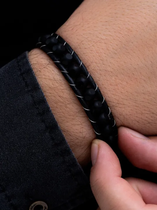 Kadın Erkek Doğal Taş Bileklik - Siyah Oniks Doğal Taşı Kadın Erkek Bileklik Kadın Erkek Doğal Taş Bileklik - Siyah Oniks Doğal Taşı Kadın Erkek Bileklik