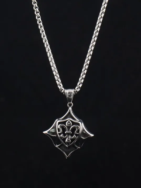 OttoMan Barok Kalkan Erkek Çelik Zincir Kolye CKLBAROCKAL-GMS